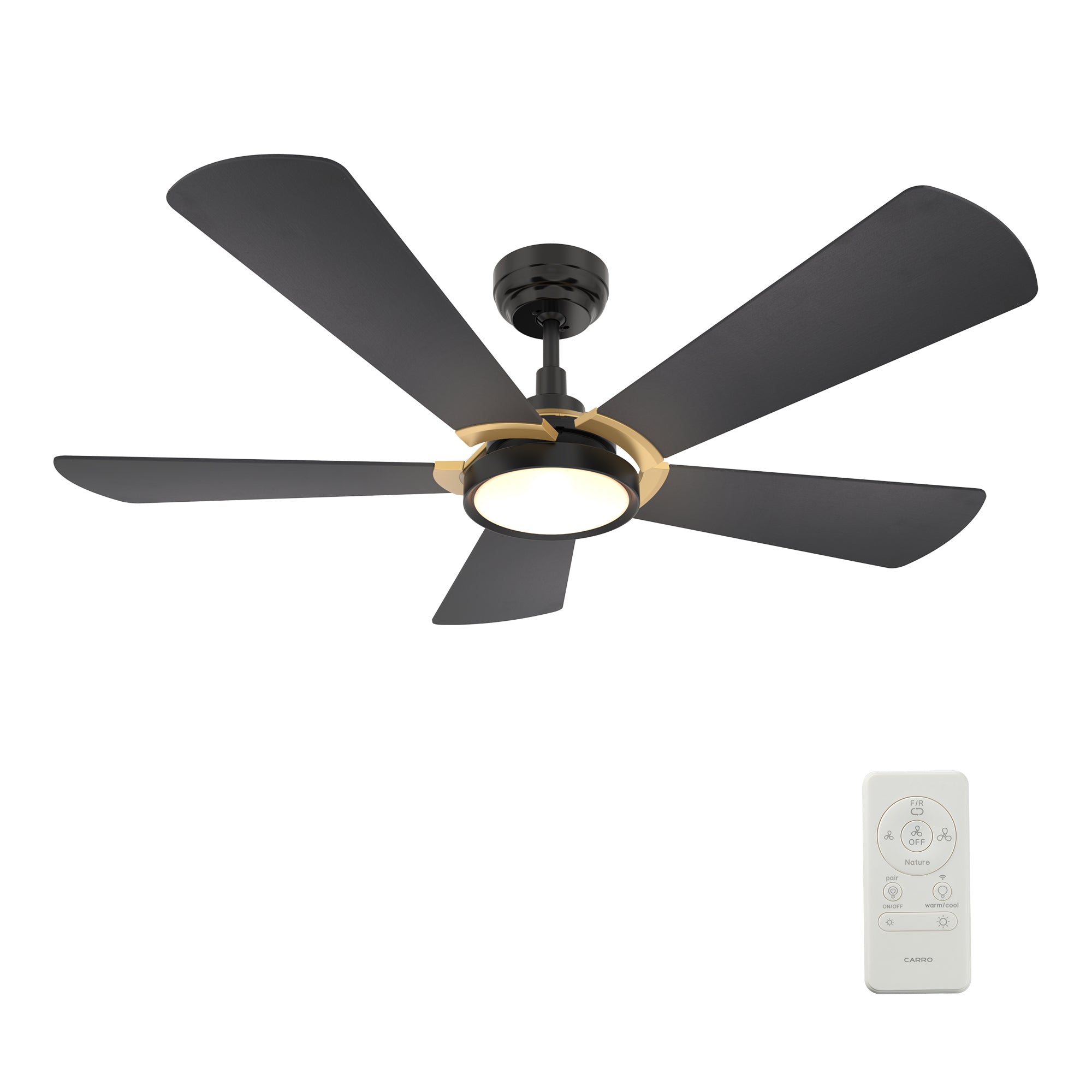 BRISA 52 In 5 Blade Smart Ceiling Fan With Integrated LED Lights With Google Home
