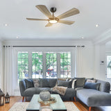 BRISA 52 In 5 Blade Smart Ceiling Fan With Integrated LED Lights With Google Home