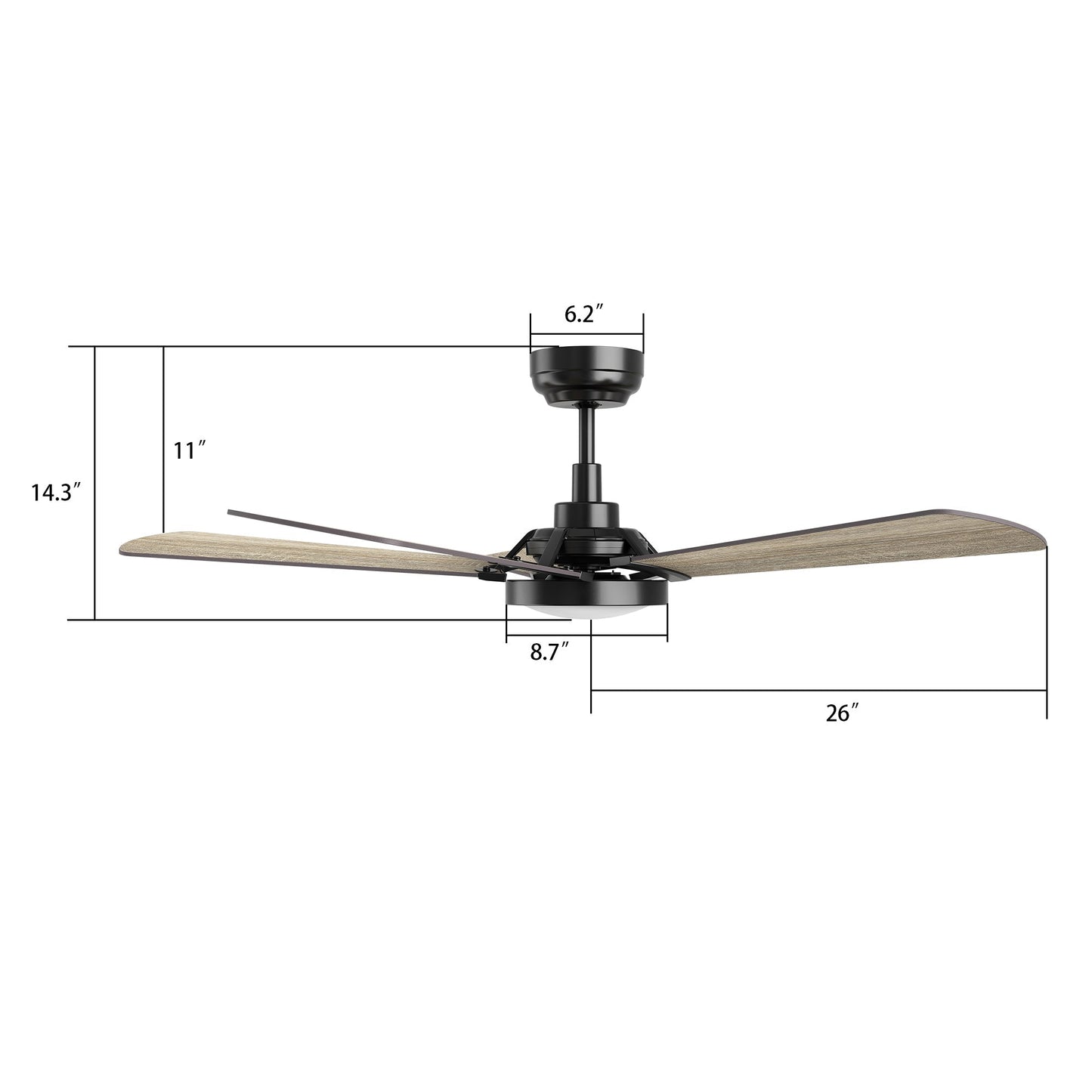 BRISA 52 In 5 Blade Smart Ceiling Fan With Integrated LED Lights With Google Home