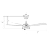 BRISA 52 In 5 Blade Smart Ceiling Fan With Integrated LED Lights With Google Home