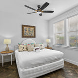 PEYTON 52 In 5 Blade Smart Ceiling Fan With Integrated LED Lights With Google Home