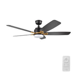 PEYTON 52 In 5 Blade Smart Ceiling Fan With Integrated LED Lights With Google Home