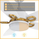 PEYTON 52 In 5 Blade Smart Ceiling Fan With Integrated LED Lights With Google Home