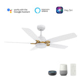PEYTON 52 In 5 Blade Smart Ceiling Fan With Integrated LED Lights With Google Home