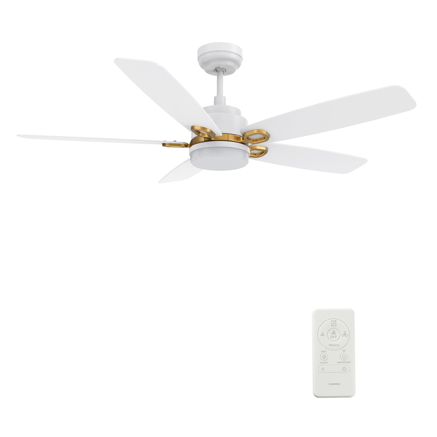 PEYTON 52 In 5 Blade Smart Ceiling Fan With Integrated LED Lights With Google Home