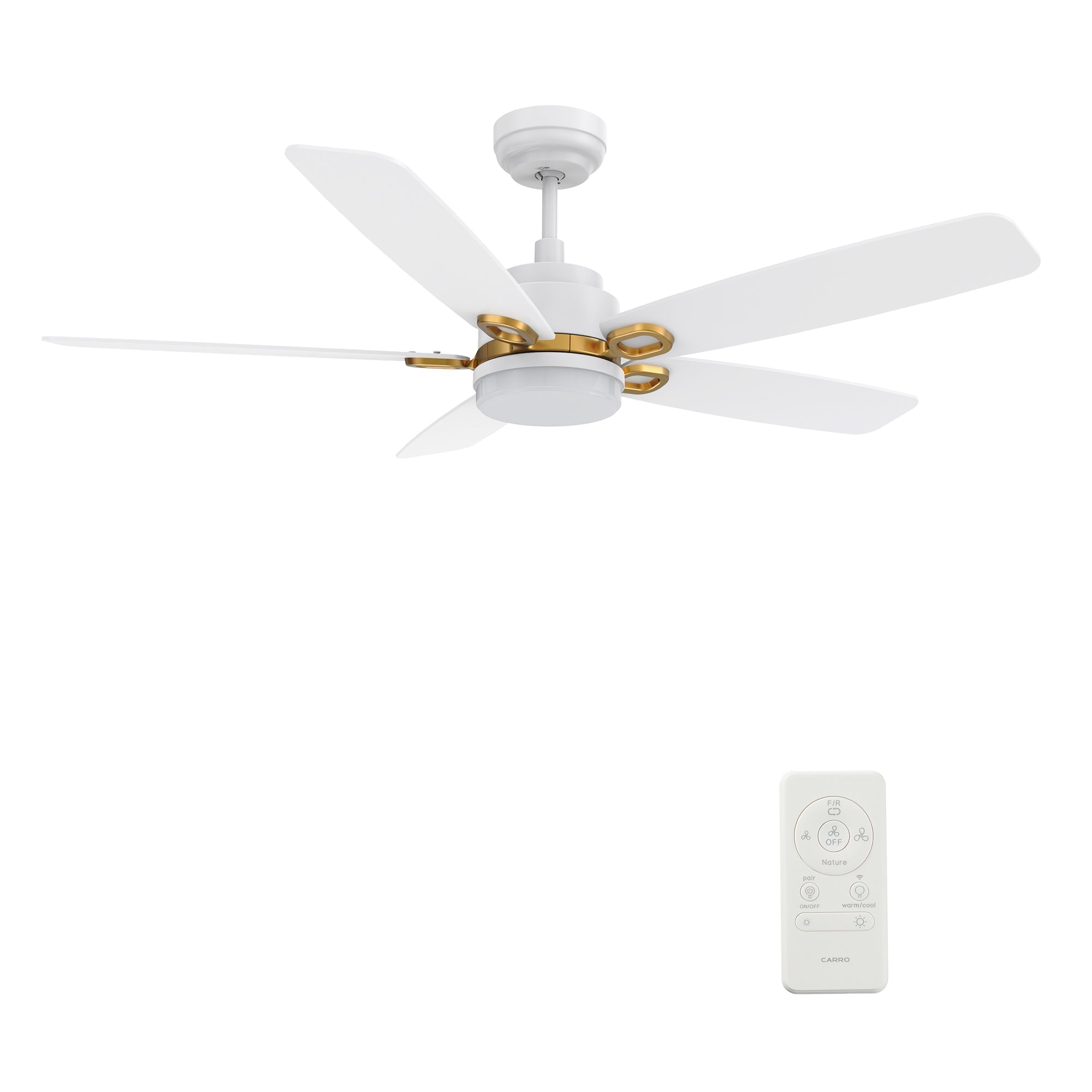 PEYTON 52 In 5 Blade Smart Ceiling Fan With Integrated LED Lights With Google Home