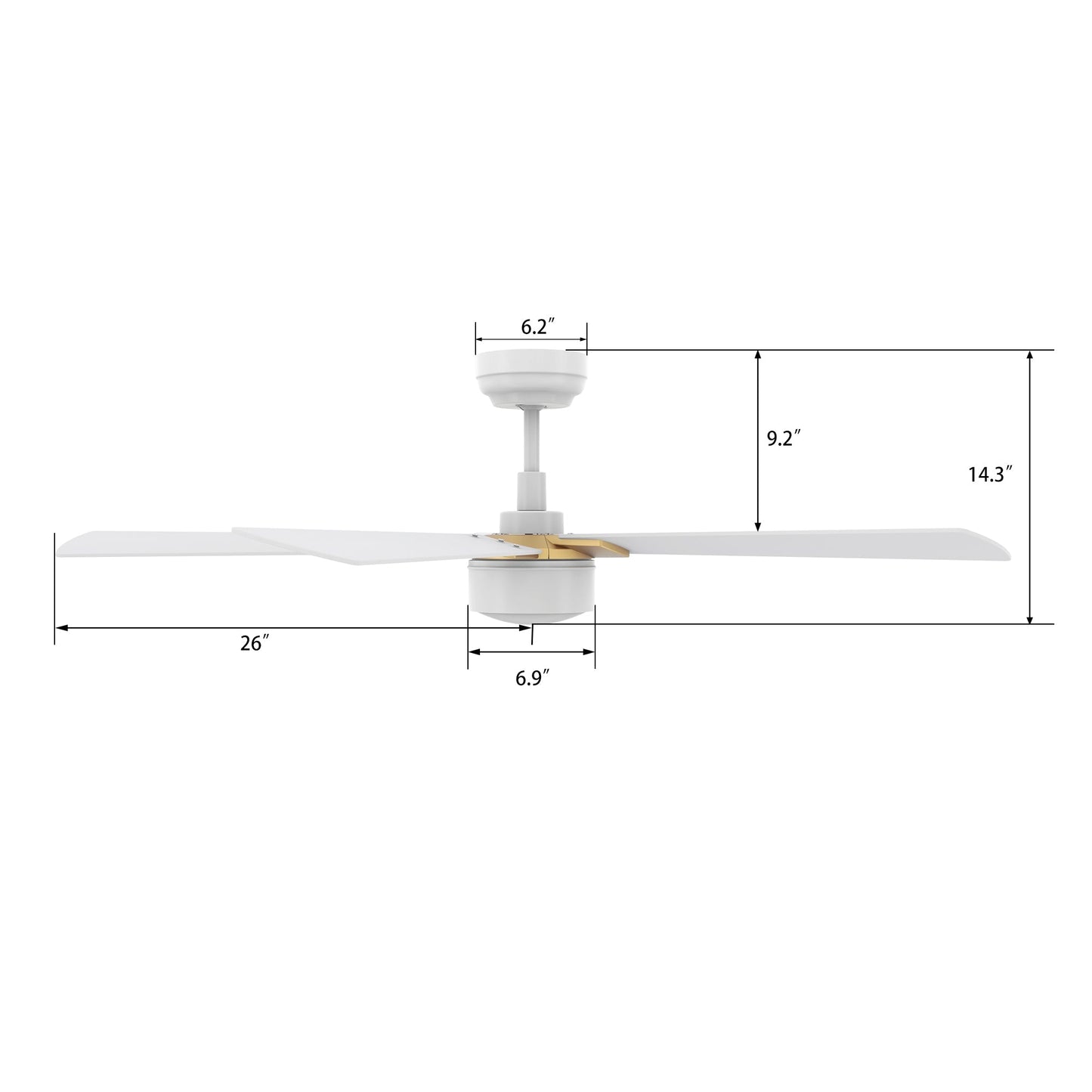 STOCKTON 52 In 5 Blade Smart Ceiling Fan With Integrated LED Lights With Google Home