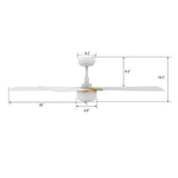 STOCKTON 52 In 5 Blade Smart Ceiling Fan With Integrated LED Lights With Google Home