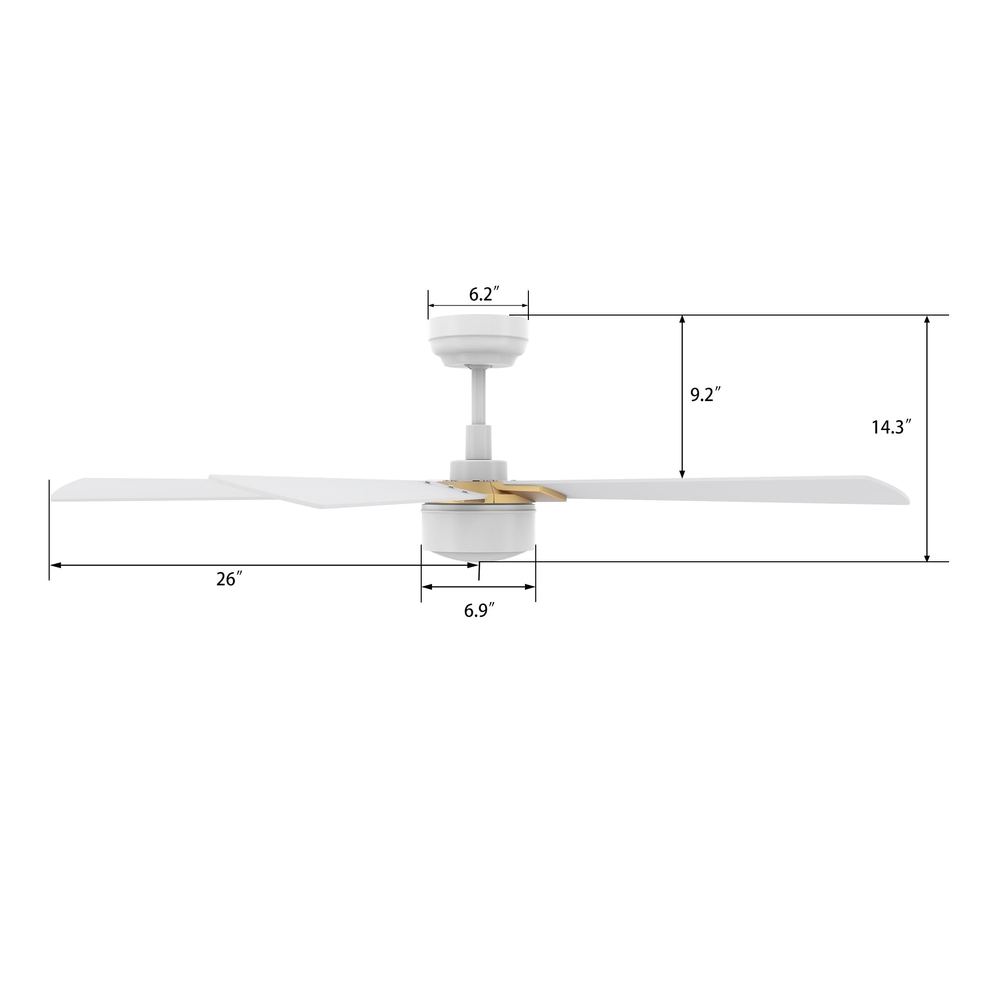 STOCKTON 52 In 5 Blade Smart Ceiling Fan With Integrated LED Lights With Google Home