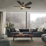 SAVILI 52 In 5 Blade Smart Ceiling Fan With Integrated LED Lights With Google Home
