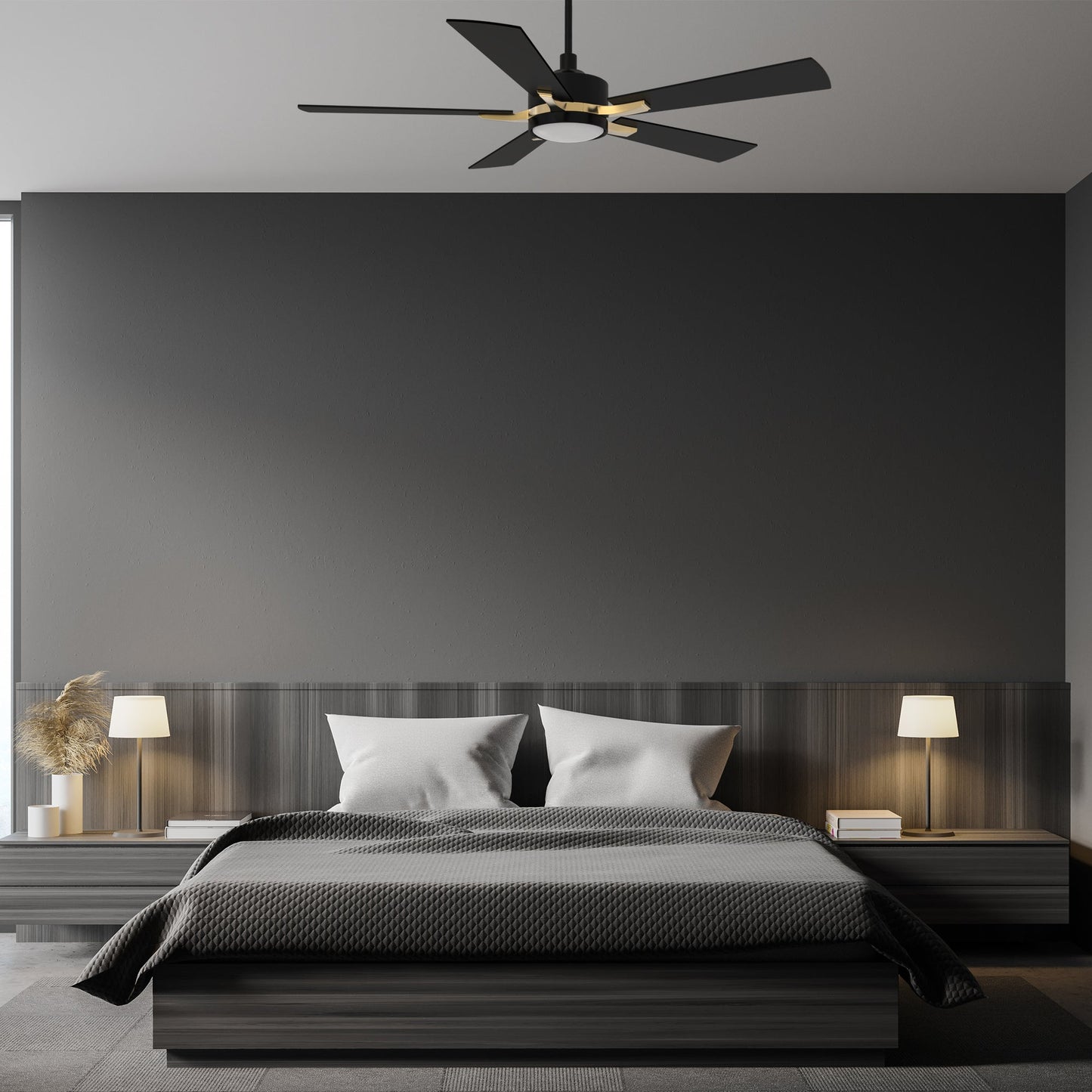 APPLETON 52 In 5 Blade Smart Ceiling Fan With Integrated LED Lights With Google Home