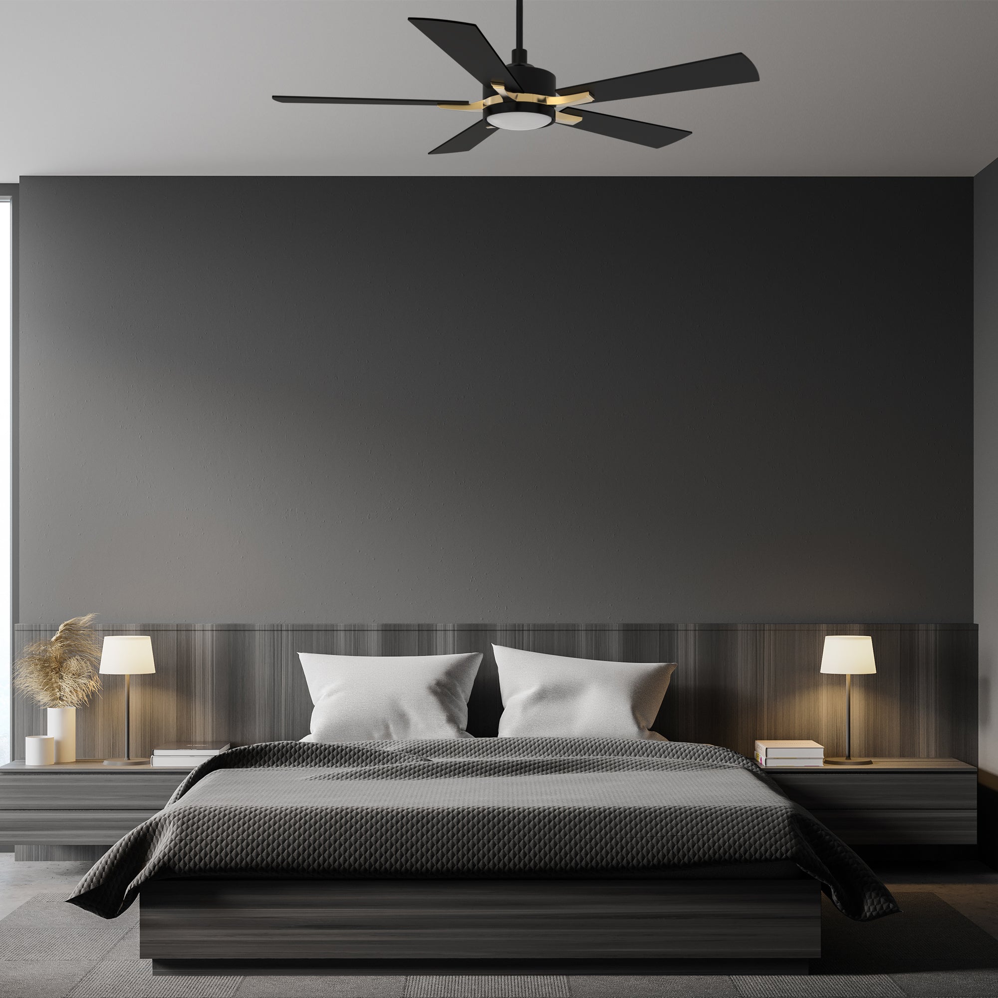 APPLETON 52 In 5 Blade Smart Ceiling Fan With Integrated LED Lights With Google Home