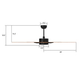 APPLETON 52 In 5 Blade Smart Ceiling Fan With Integrated LED Lights With Google Home