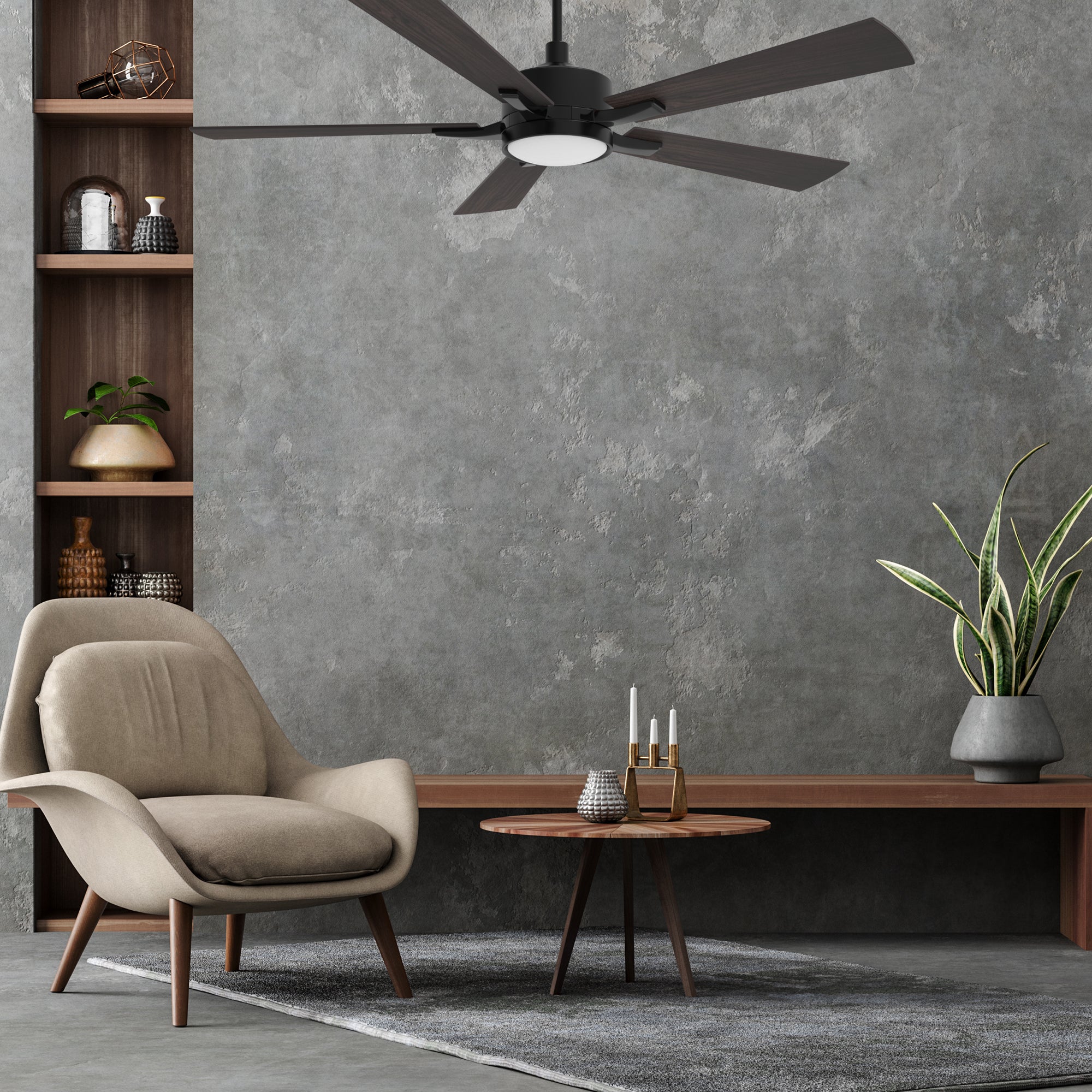 APPLETON 56 In 5 Blade Smart Ceiling Fan With Integrated LED Lights With Google Home