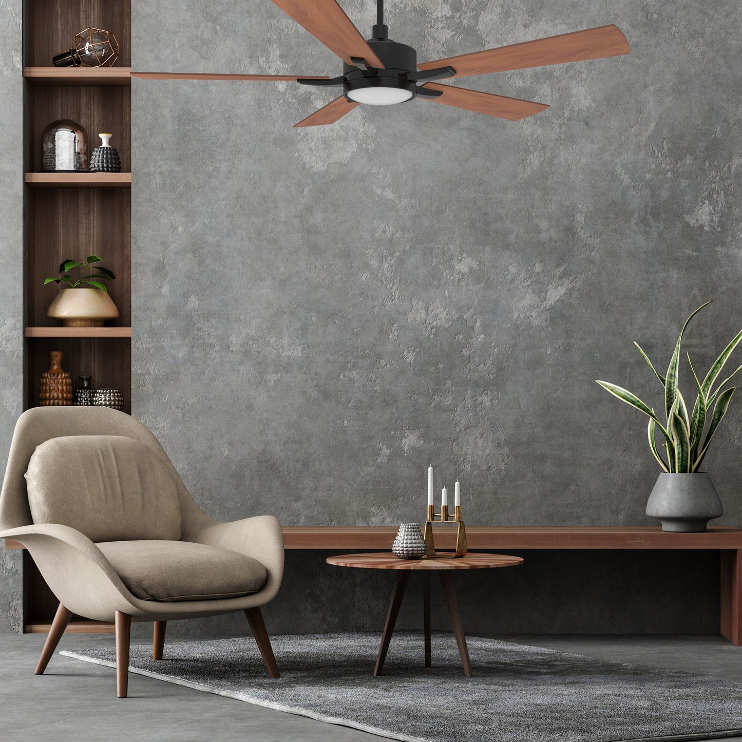 APPLETON 56 In 5 Blade Smart Ceiling Fan With Integrated LED Lights With Google Home