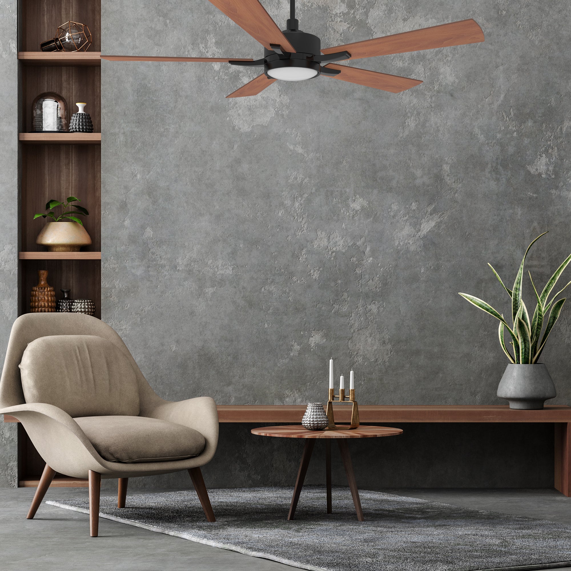 APPLETON 52 In 5 Blade Smart Ceiling Fan With Integrated LED Lights With Google Home