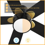 TARRASA 52 inch 5-Blade Flush Mount Smart Ceiling Fan with LED Light & Remote
