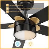 TARRASA 52 In 5 Blade Smart Ceiling Fan With Integrated LED Lights With Google Home