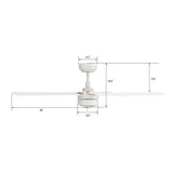 TARRASA 52 In 5 Blade Smart Ceiling Fan With Integrated LED Lights With Google Home