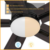 OLINDA 52 In 5 Blade Smart Ceiling Fan With Integrated LED Lights With Google Home