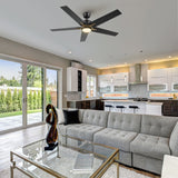 MONTGOMERY 52 In 5 Blade Smart Ceiling Fan With Integrated LED Lights With Google Home