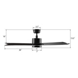 MONTGOMERY 52 In 5 Blade Smart Ceiling Fan With Integrated LED Lights With Google Home