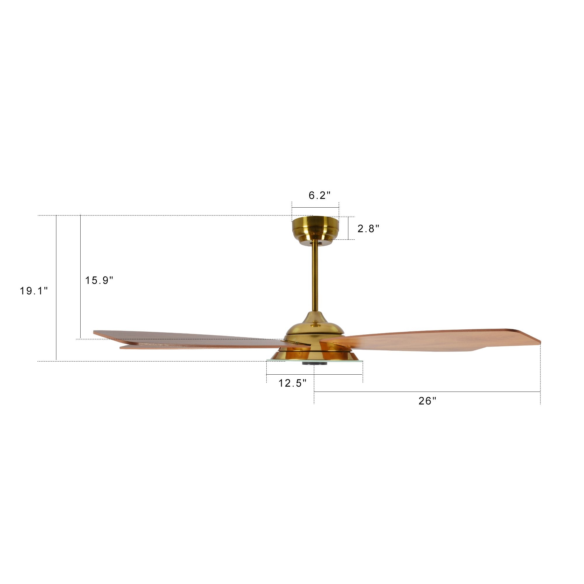 Journey 52 Inch 5 Blade Smart Ceiling Fan With Led Light Kit Remote Gold Wood Grain