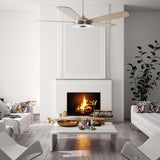 Journey 52 Inch 5 Blade Smart Ceiling Fan With Led Light Kit Remote Silver Light Wood