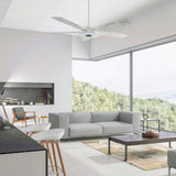 Journey 52 Inch 5 Blade Smart Ceiling Fan With Led Light Kit Remote White Marble Pattern