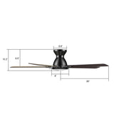 ESPEAR 52 In 5 Blade Smart Ceiling Fan With Integrated LED Lights With Google Home
