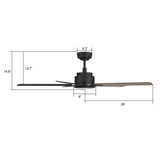 ESPEAR 52 inch 5-Blade Smart Ceiling Fan with LED Light & Remote