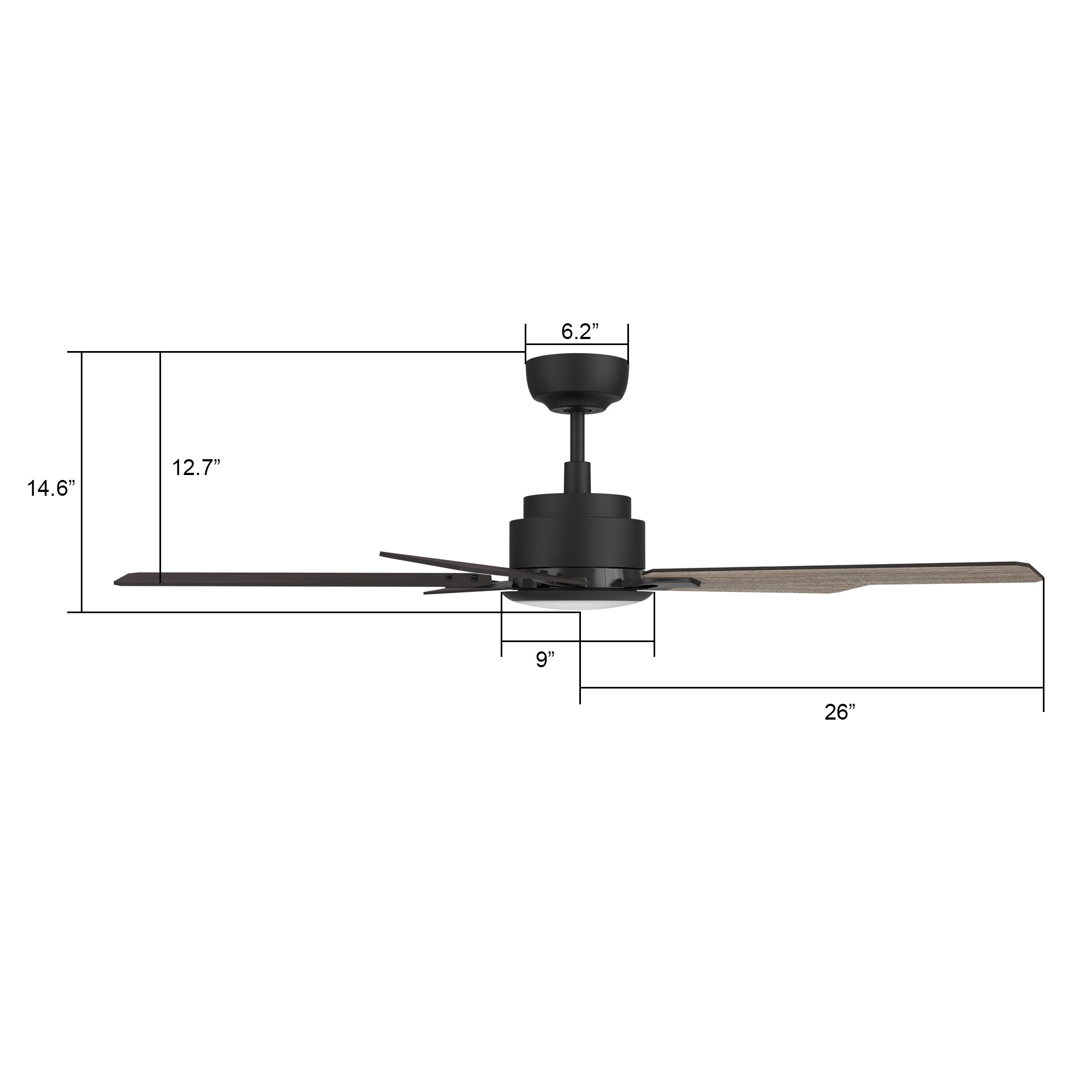ESPEAR 52 inch 5-Blade Smart Ceiling Fan with LED Light & Remote