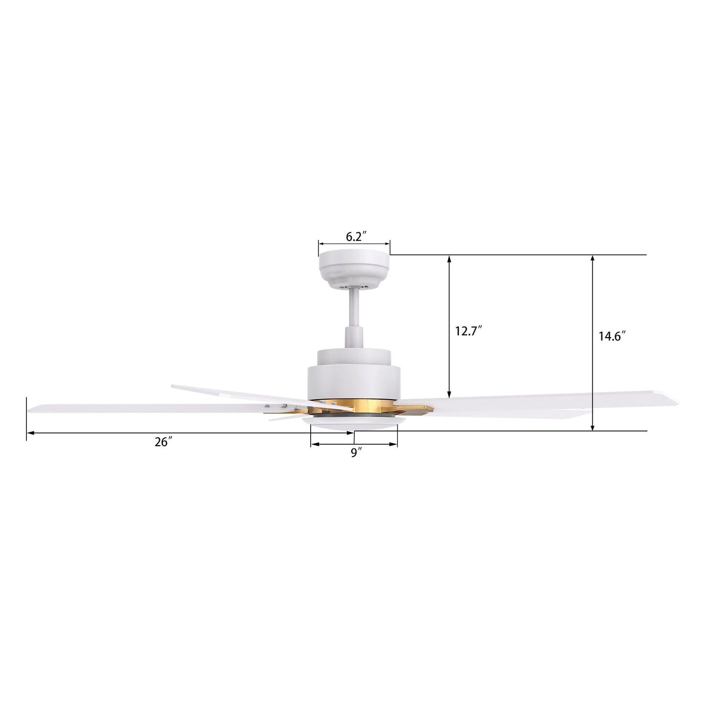 ESPEAR 52 inch 5-Blade Smart Ceiling Fan with LED Light & Remote