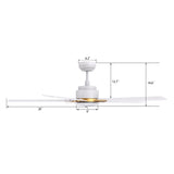 ESPEAR 52 inch 5-Blade Smart Ceiling Fan with LED Light & Remote