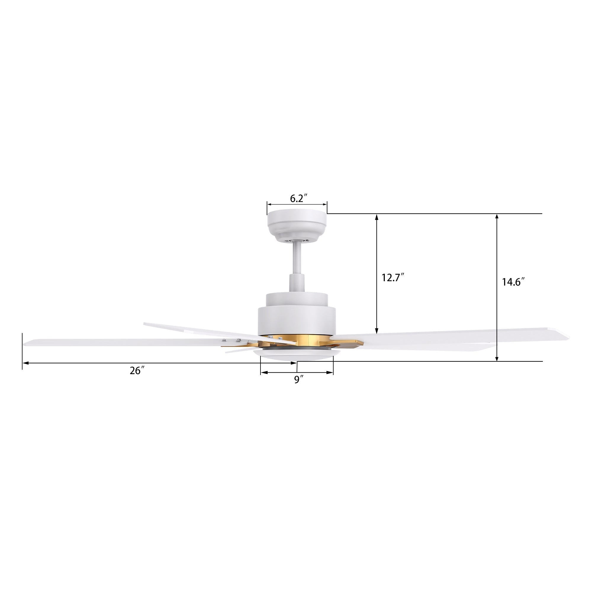 ESPEAR 52 inch 5-Blade Smart Ceiling Fan with LED Light & Remote