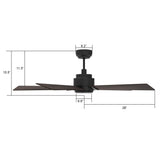 ASCENDER 52 In 5 Blade Smart Ceiling Fan With Integrated LED Lights With Google Home