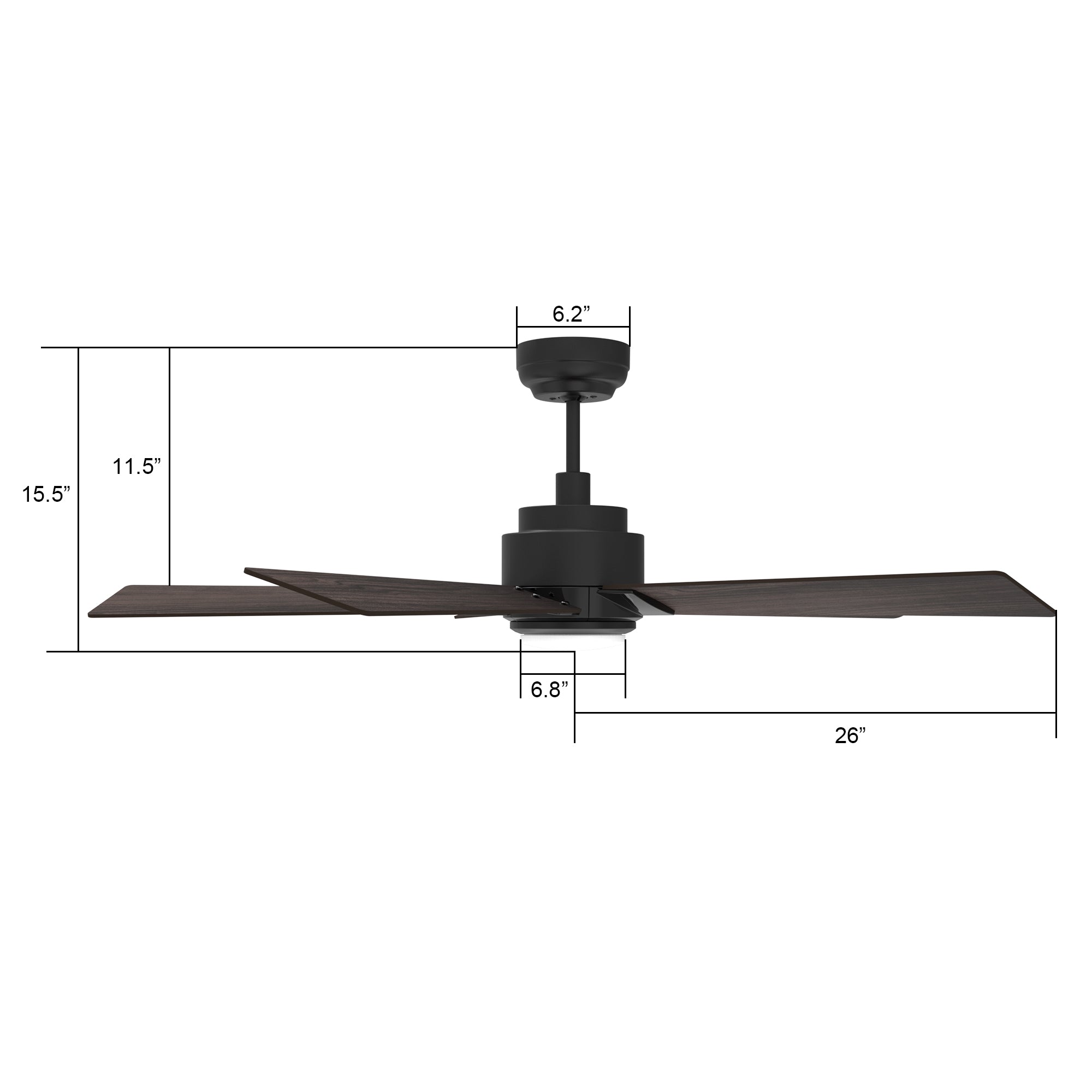 ASCENDER 52 In 5 Blade Smart Ceiling Fan With Integrated LED Lights With Google Home