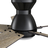 Ascender 52 Inch 5 Blade Flush Mount Smart Ceiling Fan With Led Light Remote Control Black Black Gold Rim