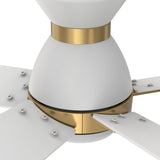 Ascender 52 Inch 5 Blade Flush Mount Smart Ceiling Fan With Led Light Remote Control Black Black Gold Rim