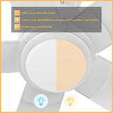 ASCENDER 52 In 5 Blade Smart Ceiling Fan With Integrated LED Lights With Google Home