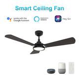 BRISA 56 In 3 Blade Smart Ceiling Fan With Integrated LED Lights With Google Home
