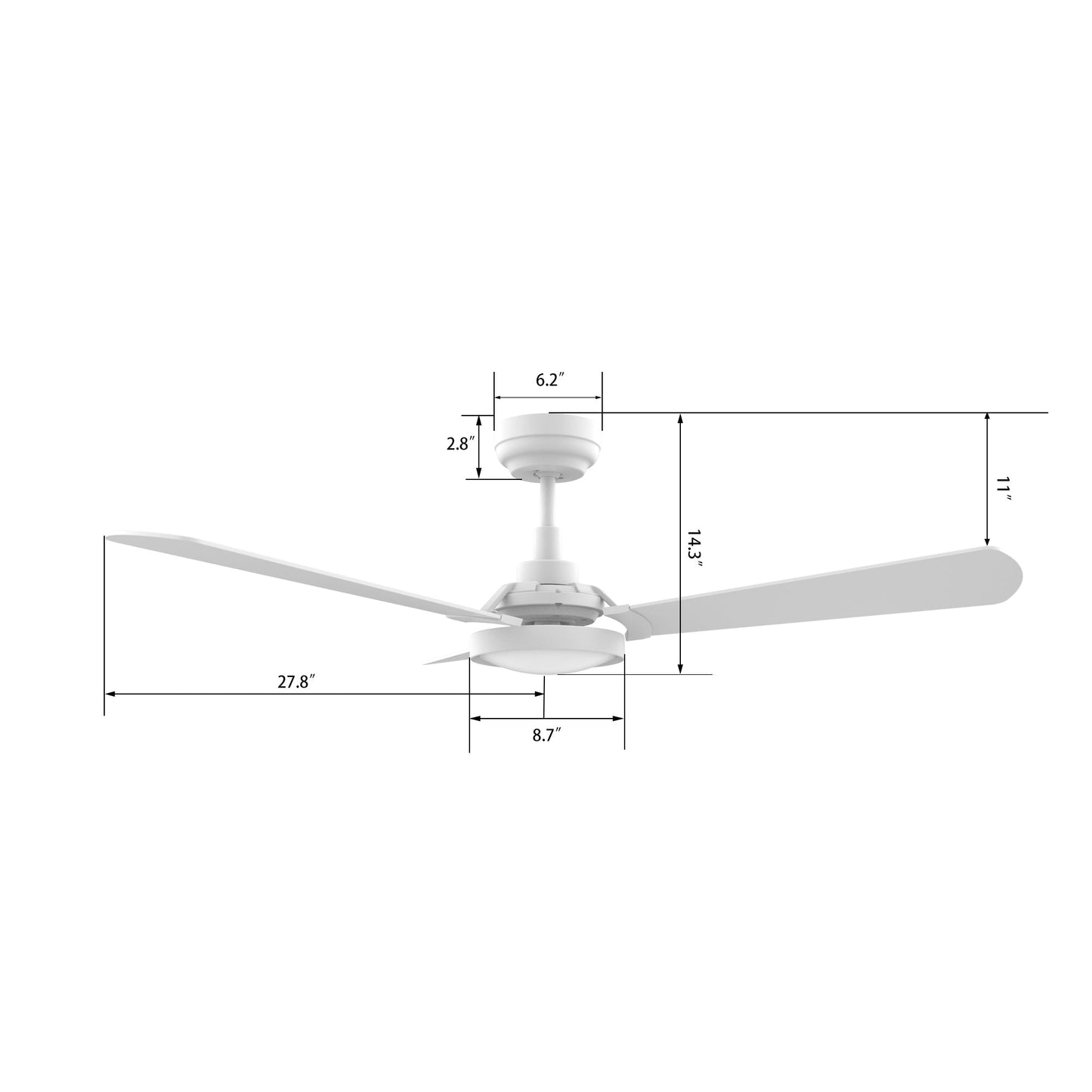 BRISA 56 In 3 Blade Smart Ceiling Fan With Integrated LED Lights With Google Home