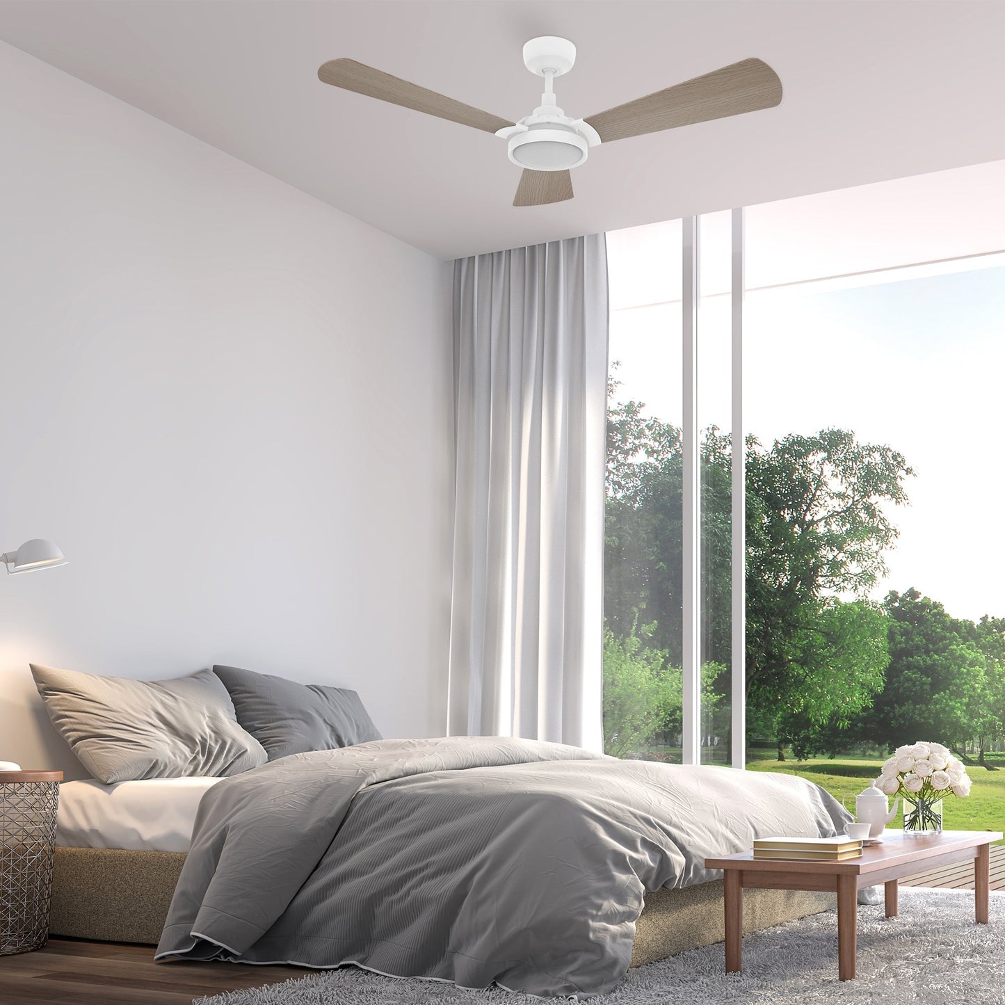 BRISA 56 In 3 Blade Smart Ceiling Fan With Integrated LED Lights With Google Home