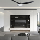 Fletcher 56 Inch 3 Blade Smart Ceiling Fan With Led Light Kit Remote Silver Black