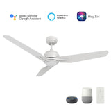 CALEN 56 In 3 Blade Smart Ceiling Fan With Integrated LED Lights With Google Home