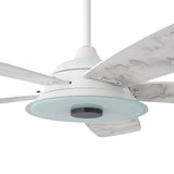 Journey 56 Inch 5 Blade Smart Ceiling Fan With Led Light Kit Remote White Marble Pattern