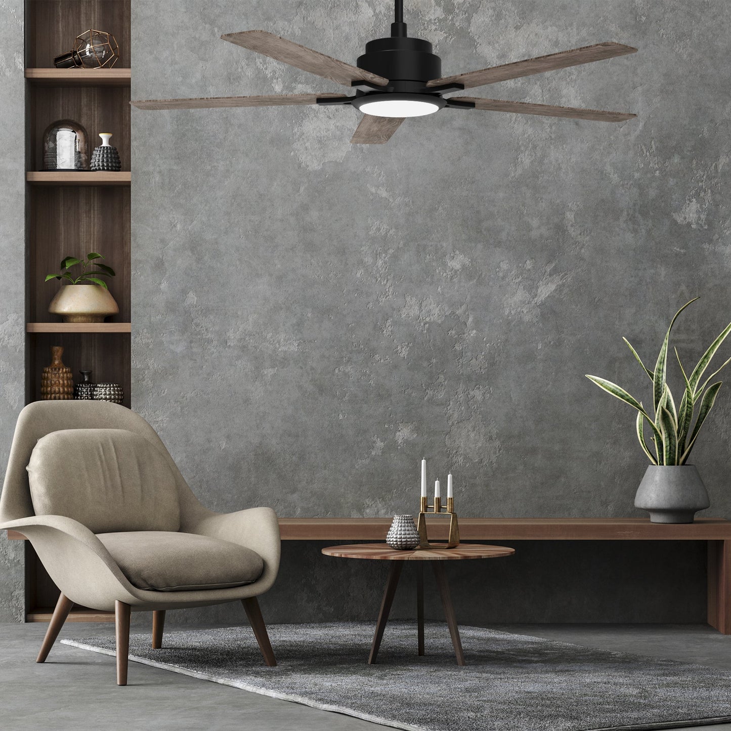 ESPEAR 56 In 5 Blade Smart Ceiling Fan With Integrated LED Lights With Google Home