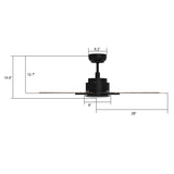 ESPEAR 56 In 5 Blade Smart Ceiling Fan With Integrated LED Lights With Google Home