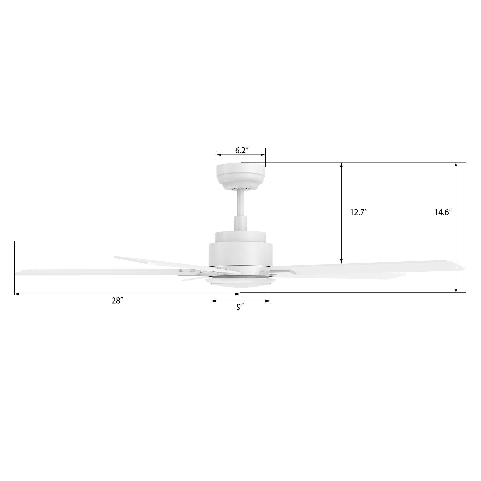 ESPEAR 56 In 5 Blade Smart Ceiling Fan With Integrated LED Lights With Google Home