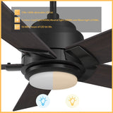 ASCENDER 56 In 5 Blade Smart Ceiling Fan With Integrated LED Lights With Google Home